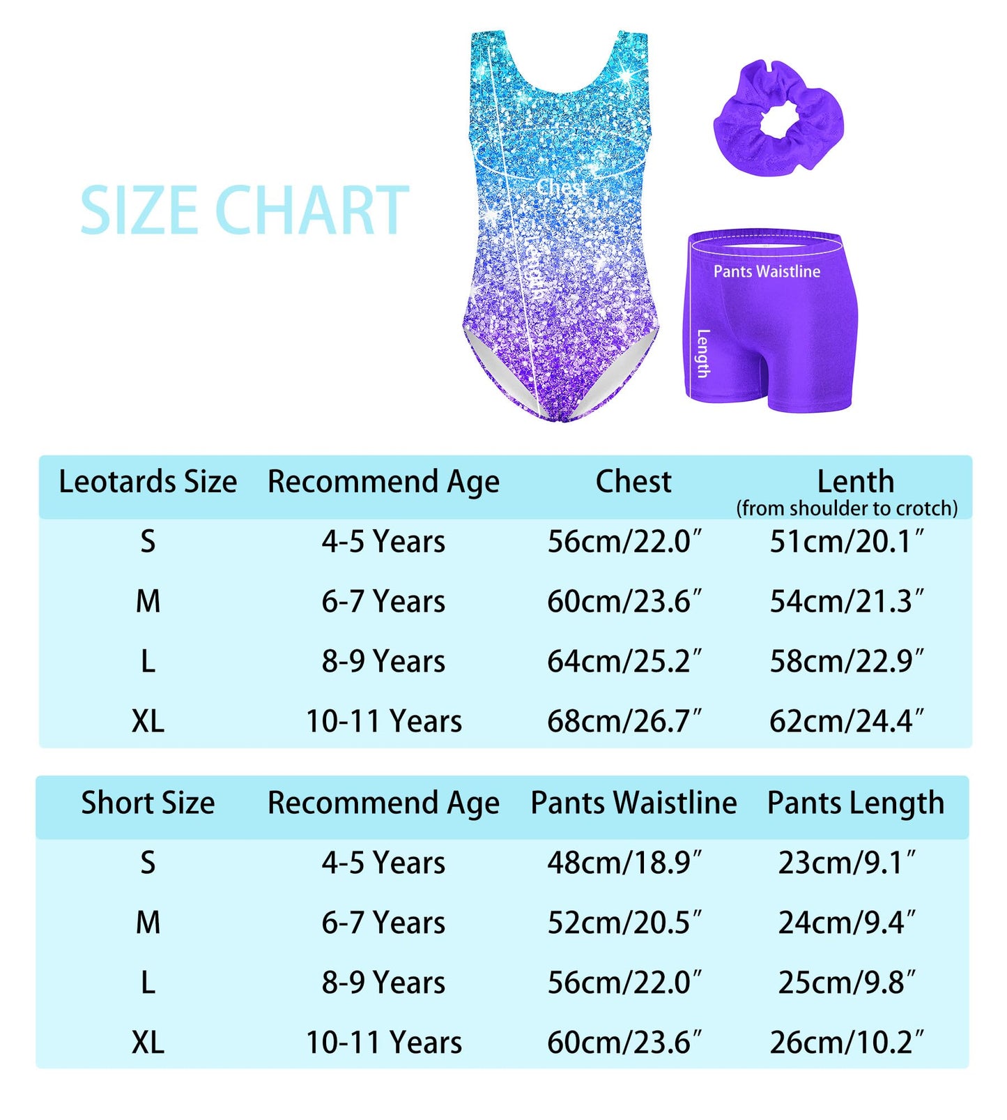 3 Piece Leotard for Little Girls Gymnastics with Purple Boy Shorts for 4t 5t Kid Girls' Sparkle Diamond Black 3D Print Butter-fly Athletic Outfits with Hair Scrunchie for Girl Sporting.Size 4 5