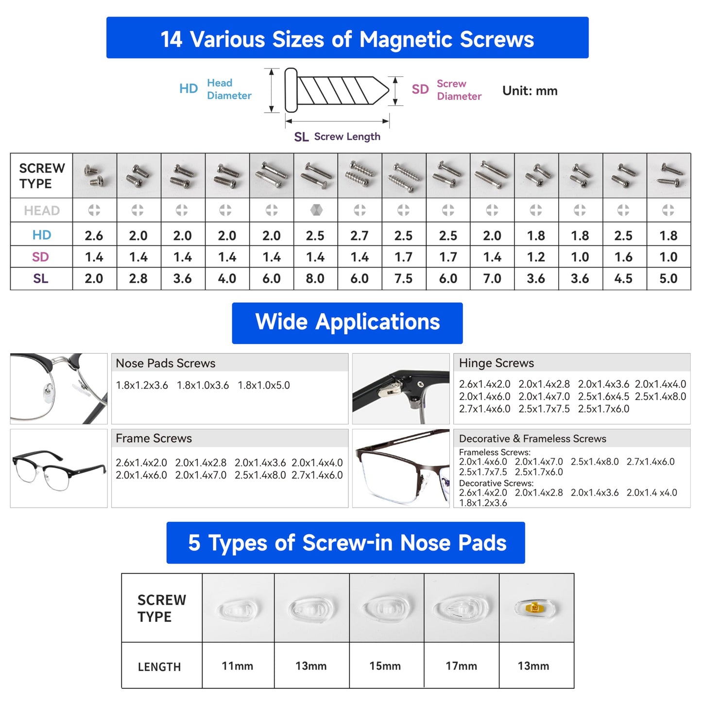 Upgraded All-in-One Magnetic Eyeglass Repair Tool Kit with Screws, Glasses Fixing Kit with Precision Screwdriver Set, Eyeglass Nose Pads and Tweezer for Travel, Gift, Christmas