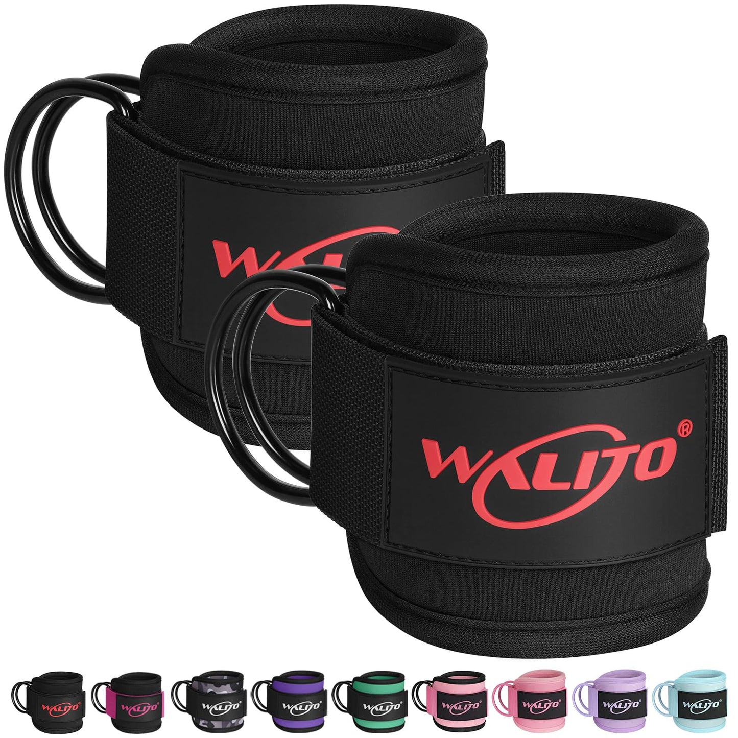 WALITO Ankle Straps for Cable Machines Women - Glute Ankle Cuff Kickback Strap, Gym Cable Machine Accessories for Glute Leg Extensions, Hip Abductors & Lower Body Exercises Equipment