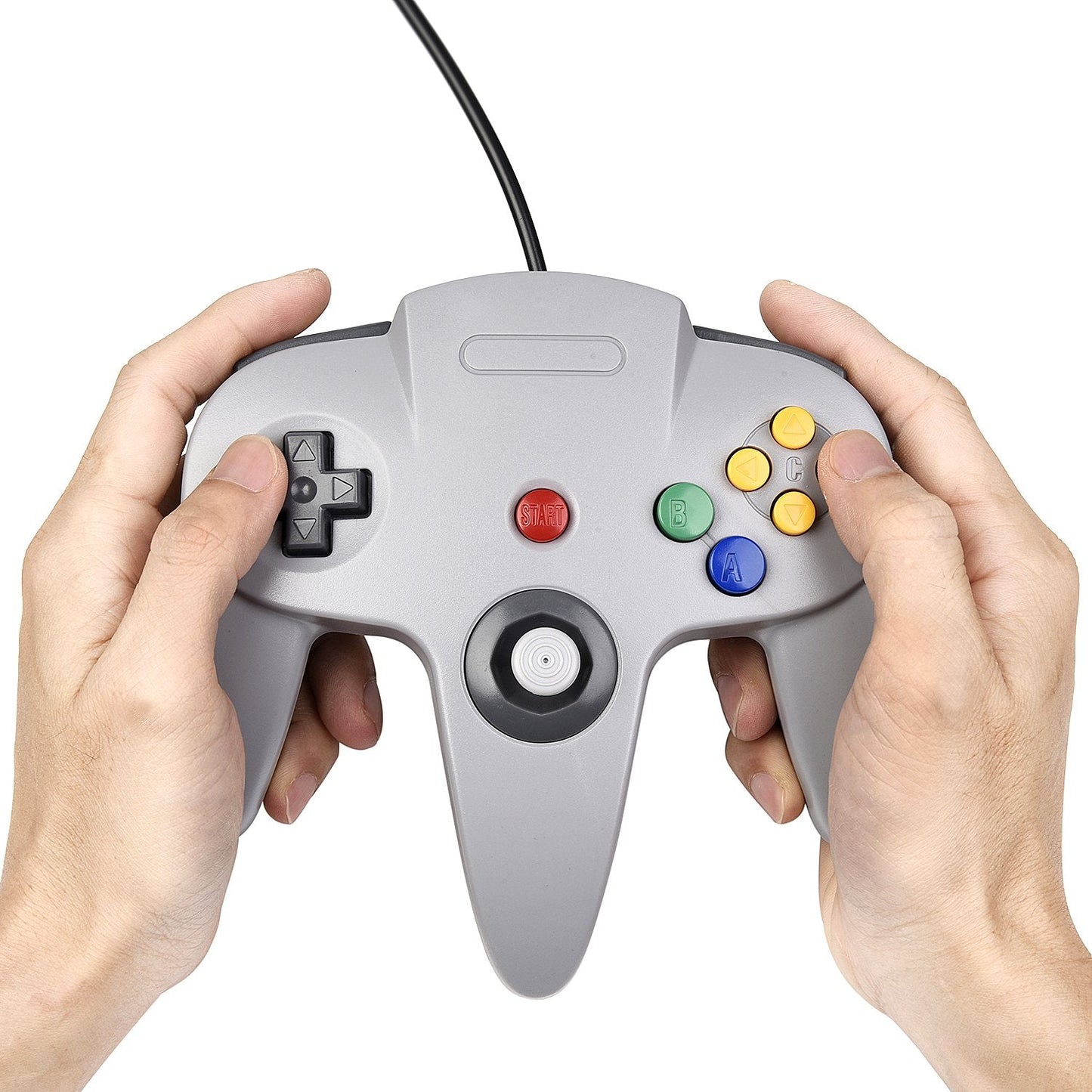 2xClassic N64 Controller,kiwitata Retro Wired N64 Gamepad Controller Joystick for N64 Video Console Games System Black+Gray