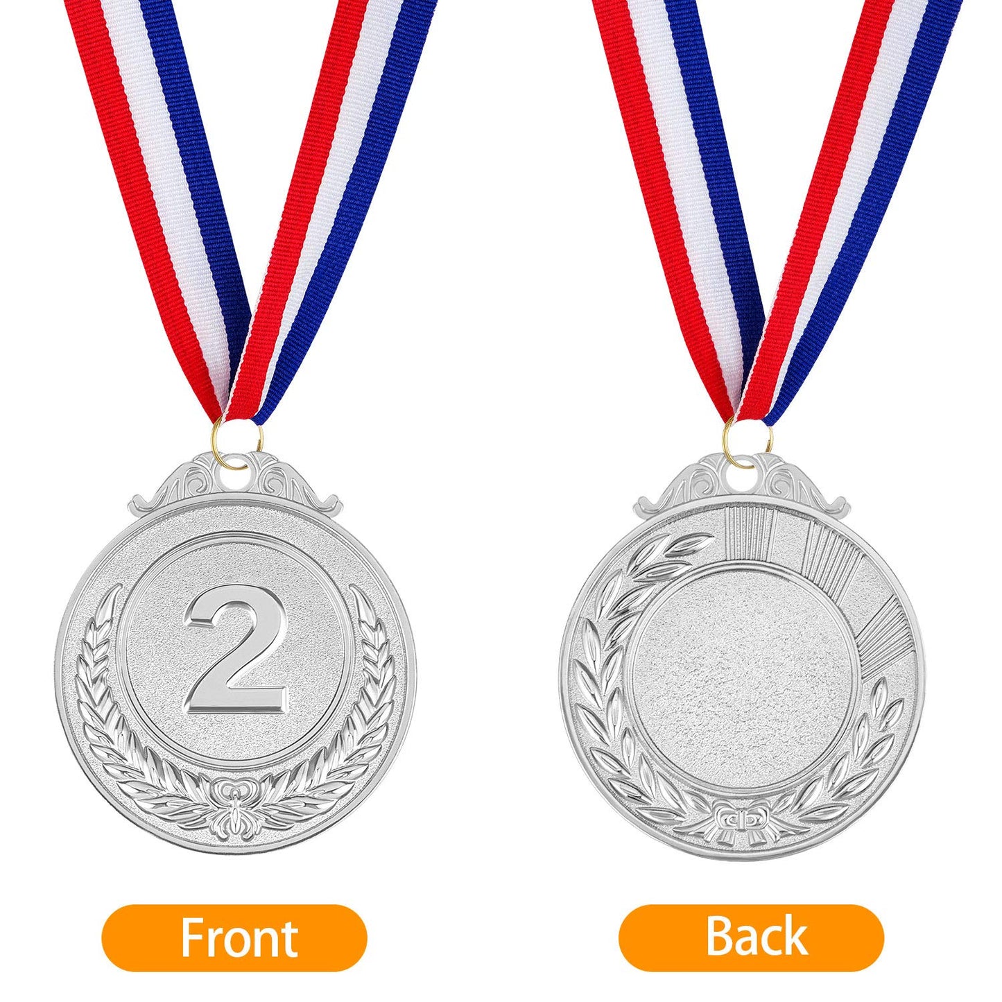 30 Pieces Award Medals 1st 2nd 3rd (Gold, Silver, Bronze) Metal Style Winner with Neck Ribbon, 2 Inches