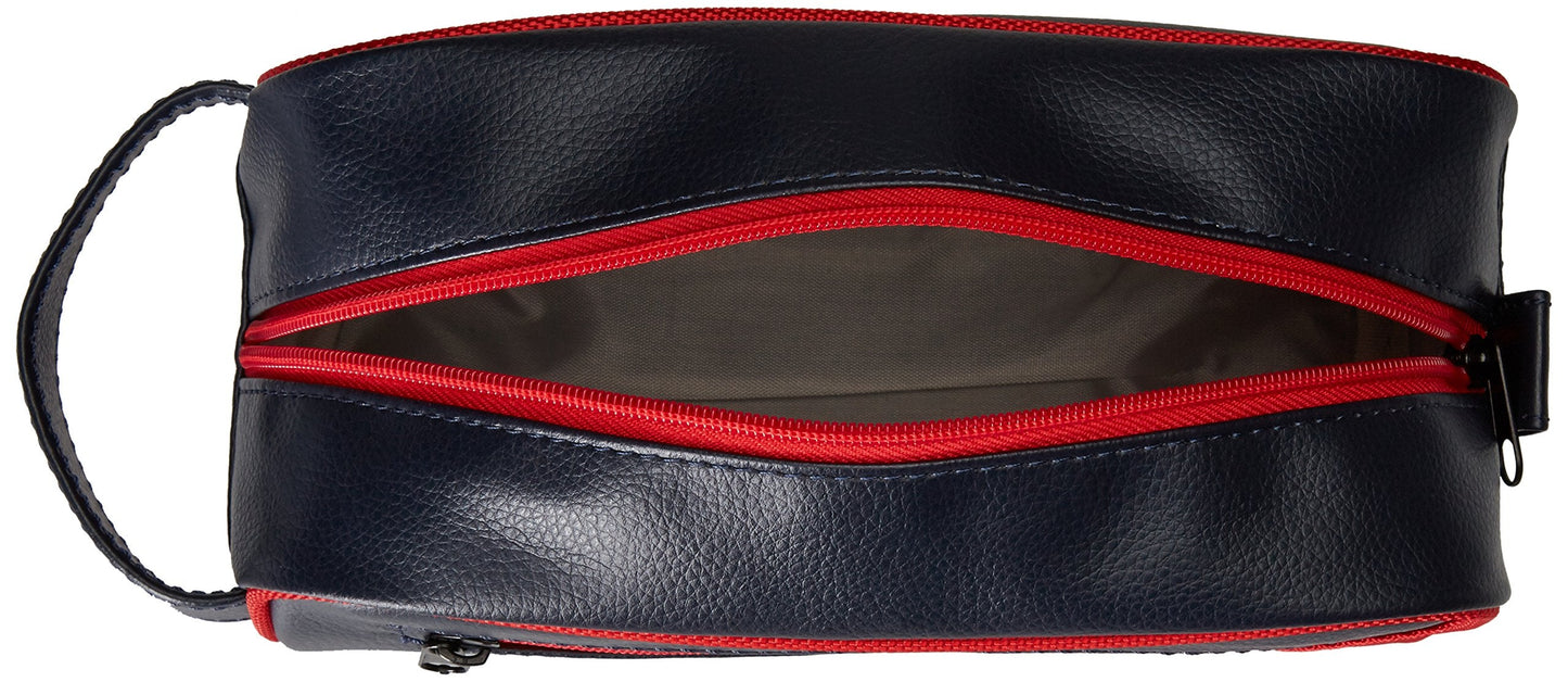 Nautica Men's Top Zip Travel Kit Toiletry Bag Organizer, red, One Size