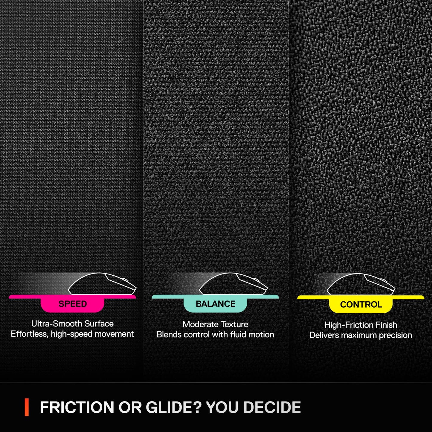 SteelSeries QcK L Performance Speed Gaming Mousepad — Extra Density for a Smooth Glide — Low-Profile Edge Stitching — Non-Slip Neoprene Rubber Base — 16.54 x 19.29 inch — FPS, MOBAs, RTS, MMO