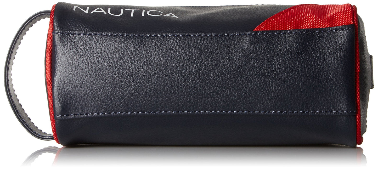 Nautica Men's Top Zip Travel Kit Toiletry Bag Organizer, red, One Size
