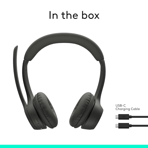 Logitech Zone 301 Wireless Bluetooth Headset with Noise-Canceling Microphone, Compatible with Windows, Mac, Chrome, Linux, iOS, iPadOS, Android – Graphite