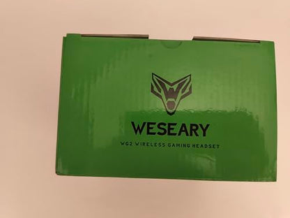 WESEARY WG2 Wireless Gaming Headsets with Microphone for PS5, PS4, PC, Switch, Mac, Crystal Stereo Bluetooth Headphones, Wireless Headset 2.4GHz with Lossless Audio, 50 Hr Battery, Cool LED