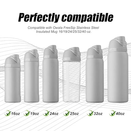 4pcs Replacement Stopper Compatible with Owala FreeSip 24oz 32oz, Water Bottle Top Lid Gasket for Owala 19/24/32/40oz Seal Bottle Cap Mouth Stopper Part Silicone Plug Accessories BPA-Free (4 Colors)