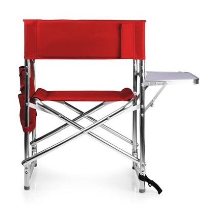 PICNIC TIME Sports Chair with Side Table, Camping Chair, Beach Chair, Camp Chair for Adults (Red)