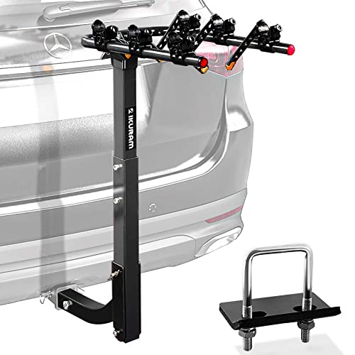 3 Bike Rack Bicycle Carrier Racks Hitch Mount Double Foldable Rack for Cars, Trucks, SUV's and minivans with a 2" Hitch Receiver