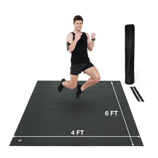 WF Athletic Supply Premium Large Exercise Floor Mats, 6' X 4' X 7 MM, Workout Mats for Home Gym Thick, Heavy-Duty Floor Mat for Gym, Cardio, Weightlifting, Exercise Equipment, Shoe-Friendly, Black