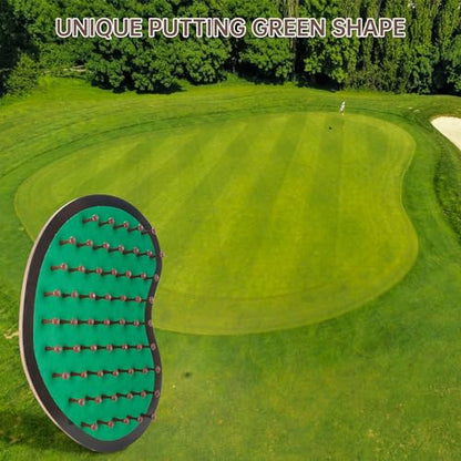 40 Golf Ball Collection Display Rack Cabinet Holder Case Wall Mount - Golf Gifts for The Golf Enthusiast - Golf Display Box Unique Putting Green Shape - Brown