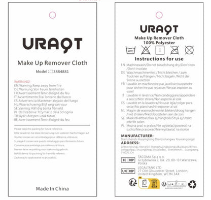 URAQT 5 Pack Face Cloths Make Up Remover Microfibre Face Wipes for Reusable Makeup Remover Cloth Washable Ultra Soft Facial Cleansing Wipe Cloths (Blue/Rose/Red Black/Pink/Green)