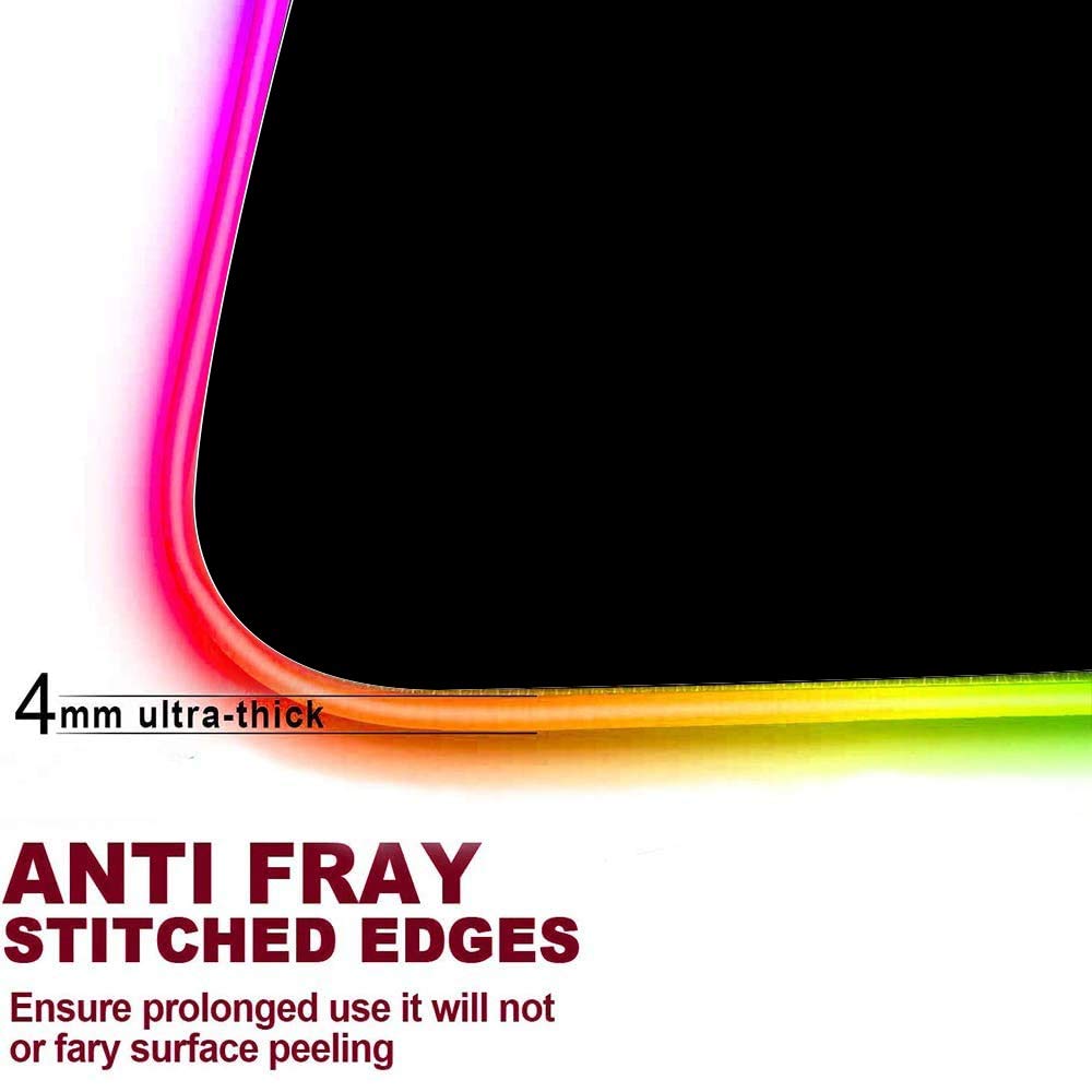 ZYCCW Large RGB Gaming XXL Mouse Pad with Stitched Edge 31.5×15.7×0.15 Fire Basketball Mouse Mat Customized Extended Glowing Led Gaming Mouse Pad Anti-Slip Rubber Base Ergonomic Mouse Pad for Computer