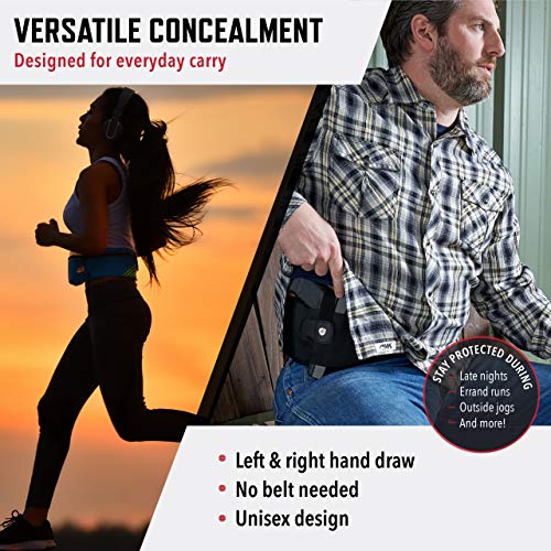 ComfortTac Gun Holsters for Every Day Carry - Ultimate Belly Band Pistol Holster for Men & Women, Belt Compatible with Smith and Wesson, Shield, Glock - Firearm Accessories, Black