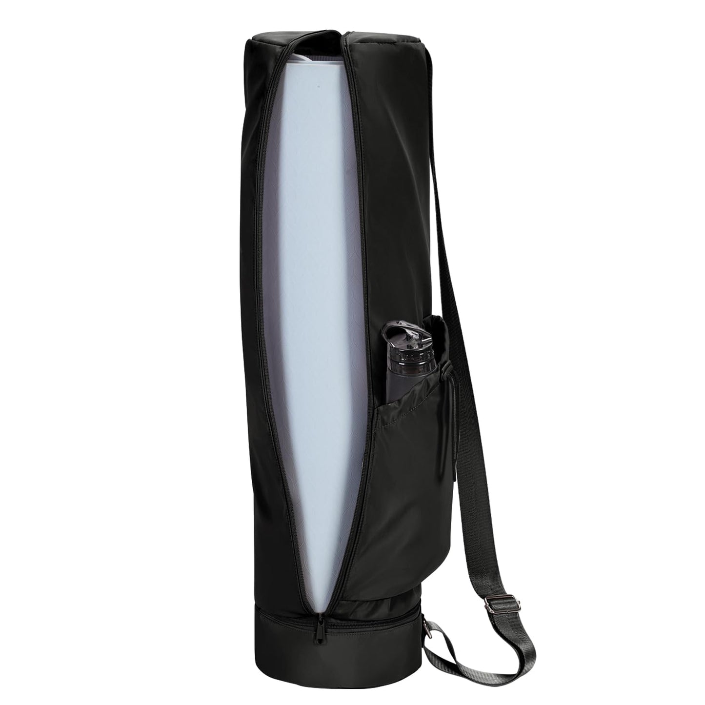 sportsnew Yoga Mat Bag, Full Zip Cargo Yoga Mat Carrier Bag with Drawstring Water Bottle Pocket and Bottom Wet Pocket, Exercise Yoga Mat Carrier Holder Multi-Functional Storage Bag patent pending