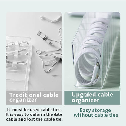 Nkocvew Charger Cable Cord Storage Organizer Box - 1 Pack With Lid - Easy Storage Without Cable Ties
