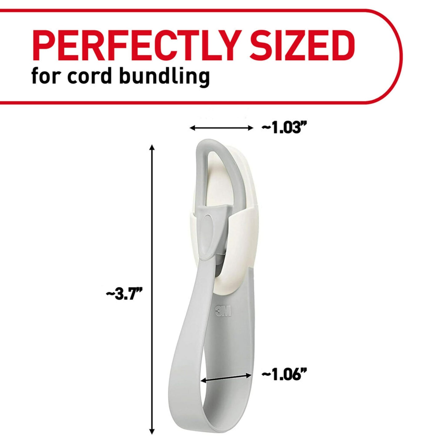 Command Cord Bundlers, Damage Free Hanging Cord Organizer, No Tools Cord Bundler for Hanging Electrical Cables, 6 Gray Cord Bundlers and 12 Command Strips