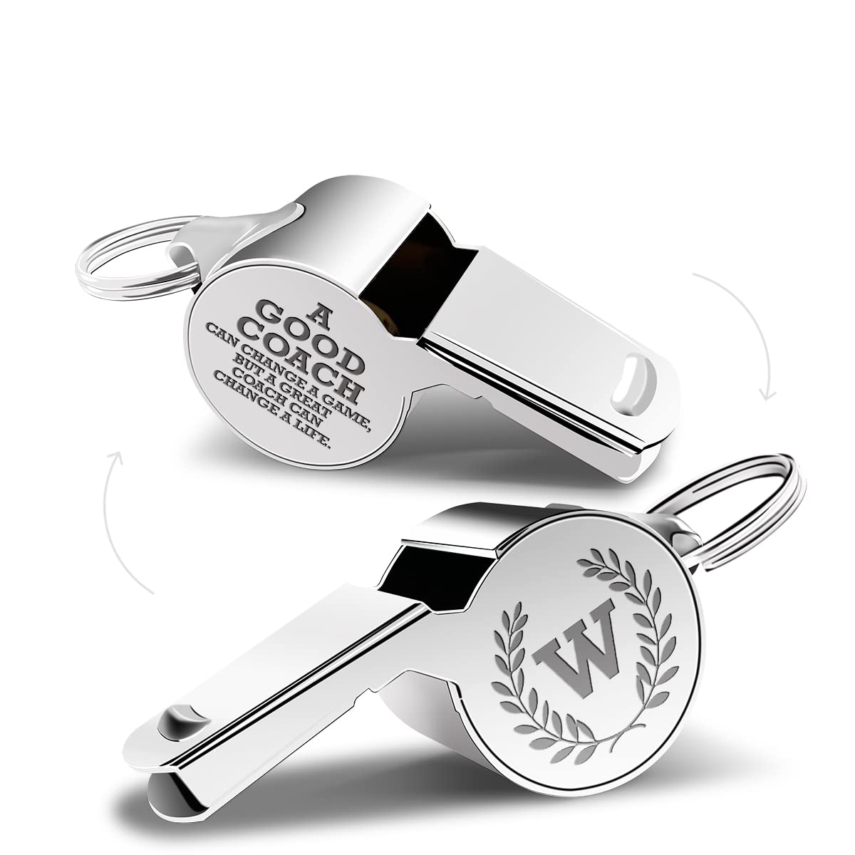 Letters Coach Gifts, Whistle for Coaches, Whistle Emergency, Thank You Coach Gifts, Coaches Whistle with Lanyard Cheer Coach Gift for Men Women Teachers Referees School Sports Coach Outdoor, Letter W