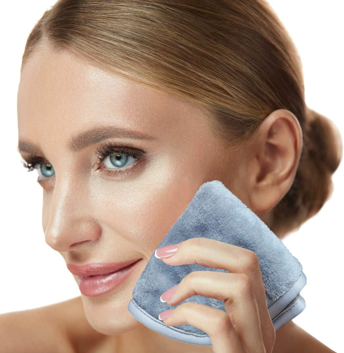 Pinowu Make-up Remover Cloth Microfibre Face Cleansing Wipes 20 x 20 cm (Pack of 4), Super Soft Chemical-Free, Washable and Reusable Face Cleansing Cloth for All Skin Types