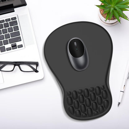 YIWEI Ergonomic Mouse Pad with Wrist Rest Support, Mousepad with Comfortable Memory Foam Wrist Rest and Non-Slip PU Base for Pain Relief, Computer, Laptop, Office, Home (Black)
