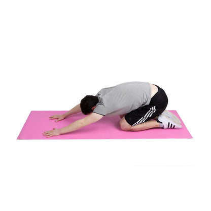 Mind Reader YOGAPVC-PUR All Purpose Extra Thick Yoga Fitness & Exercise Mats with Carrying Strap, High Density Anti-Tear, Blue