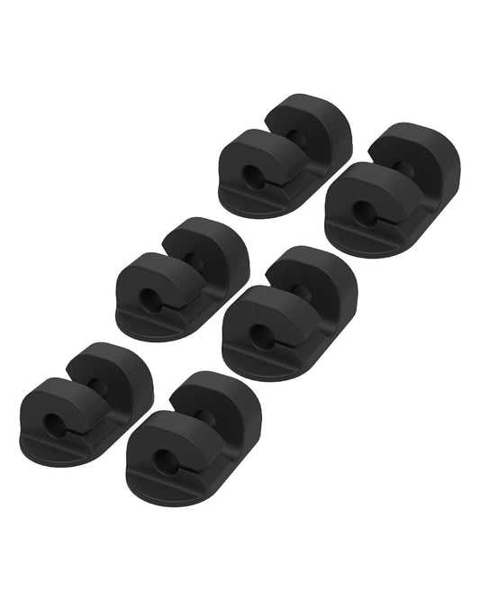 Scosche CMAA2-6PKRP 6 Pack Adhesive Cable Management Clip Kit, Cord Organizer, Wire Holder for Desk, Nightstand, Phone Charger, Computer, Home, Office, Car, Black