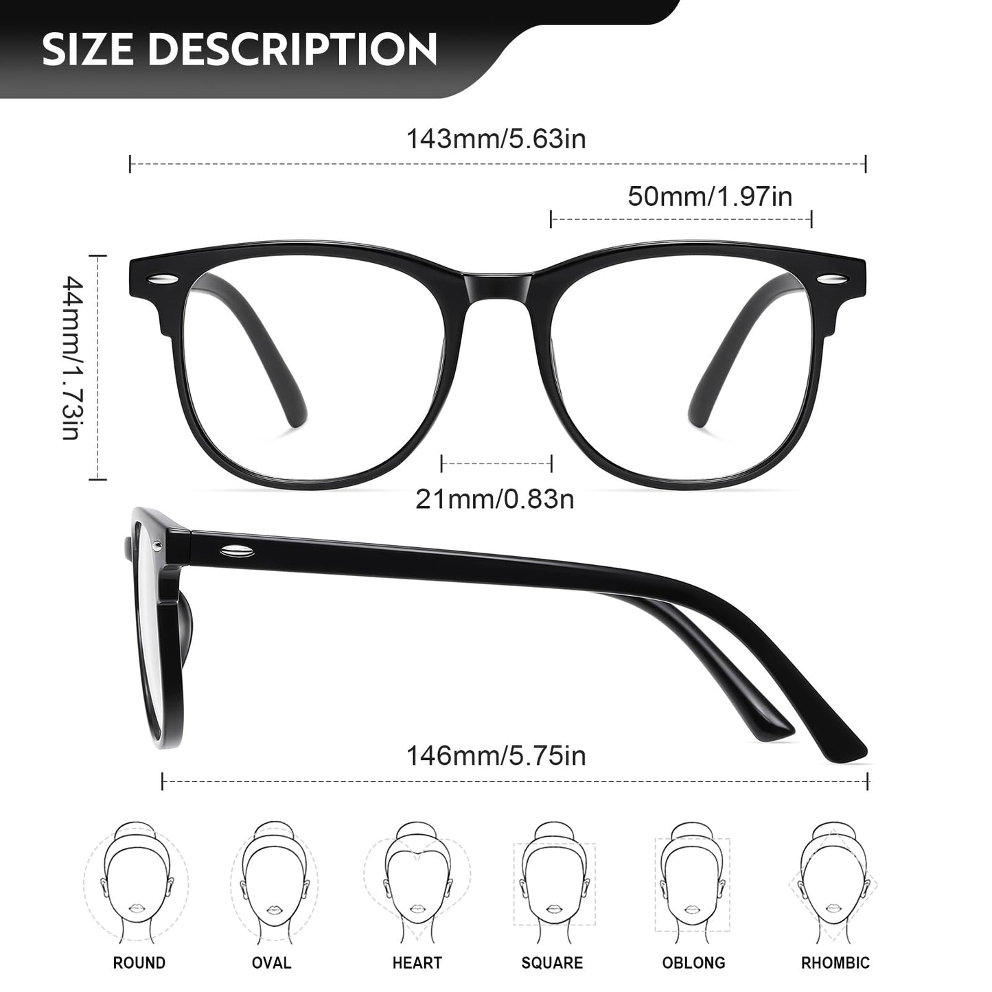 Okany Blue Light Blocking Glasses for Women Men Woman Black Computer Screen Filter Gaming Glasses Womens Mens 99.9% Blue Light Blocker Round Fashion Eye Glasses