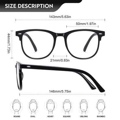 Okany Blue Light Blocking Glasses for Women Men Woman Black Computer Screen Filter Gaming Glasses Womens Mens 99.9% Blue Light Blocker Round Fashion Eye Glasses
