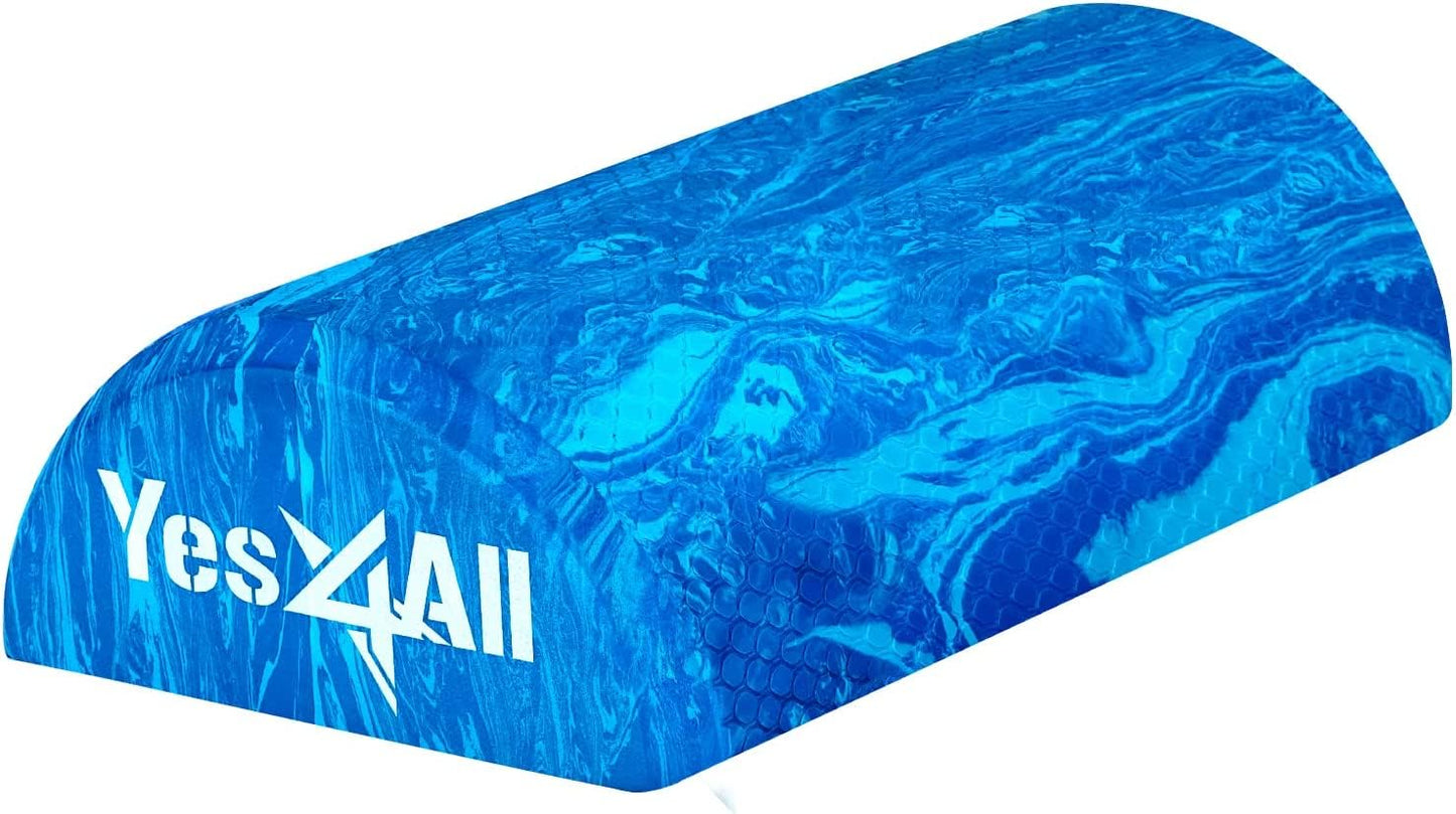 Yes4All EVA Firm Foam Roller for Physical Therapy Half Yoga Back Roller for Muscle Massage, Back Pain Relief - 12 in - Blue