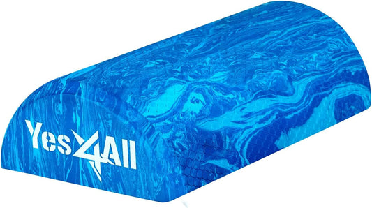 Yes4All EVA Firm Foam Roller for Physical Therapy Half Yoga Back Roller for Muscle Massage, Back Pain Relief - 12 in - Blue