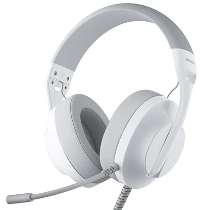 WIRWTRU S30 Gaming Headset with Microphone,198g Lightweight Design, Gaming Headphones for Xbox, Xbox Series X|S, PS5, PS4,Switch, PC, Noise Cancelling Mic, Soft Earmuffs,3.5MM Wired (White)