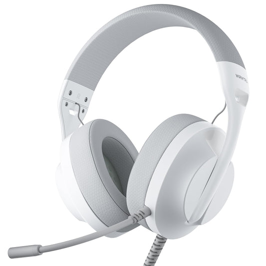 WIRWTRU S30 Gaming Headset with Microphone,198g Lightweight Design, Gaming Headphones for Xbox, Xbox Series X|S, PS5, PS4,Switch, PC, Noise Cancelling Mic, Soft Earmuffs,3.5MM Wired (White)