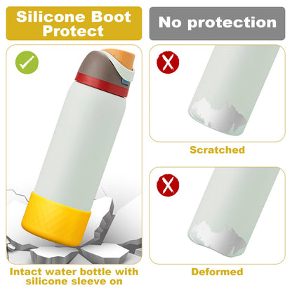 Alwenid 2PCS Silicone Water Bottle Boot for Owala 40 Oz, Anti-Slip Protective Sleeve Bottom Bumper Protector for FreeSip, Twist, and Flip Stainless Steel Water Bottles (Yellow)