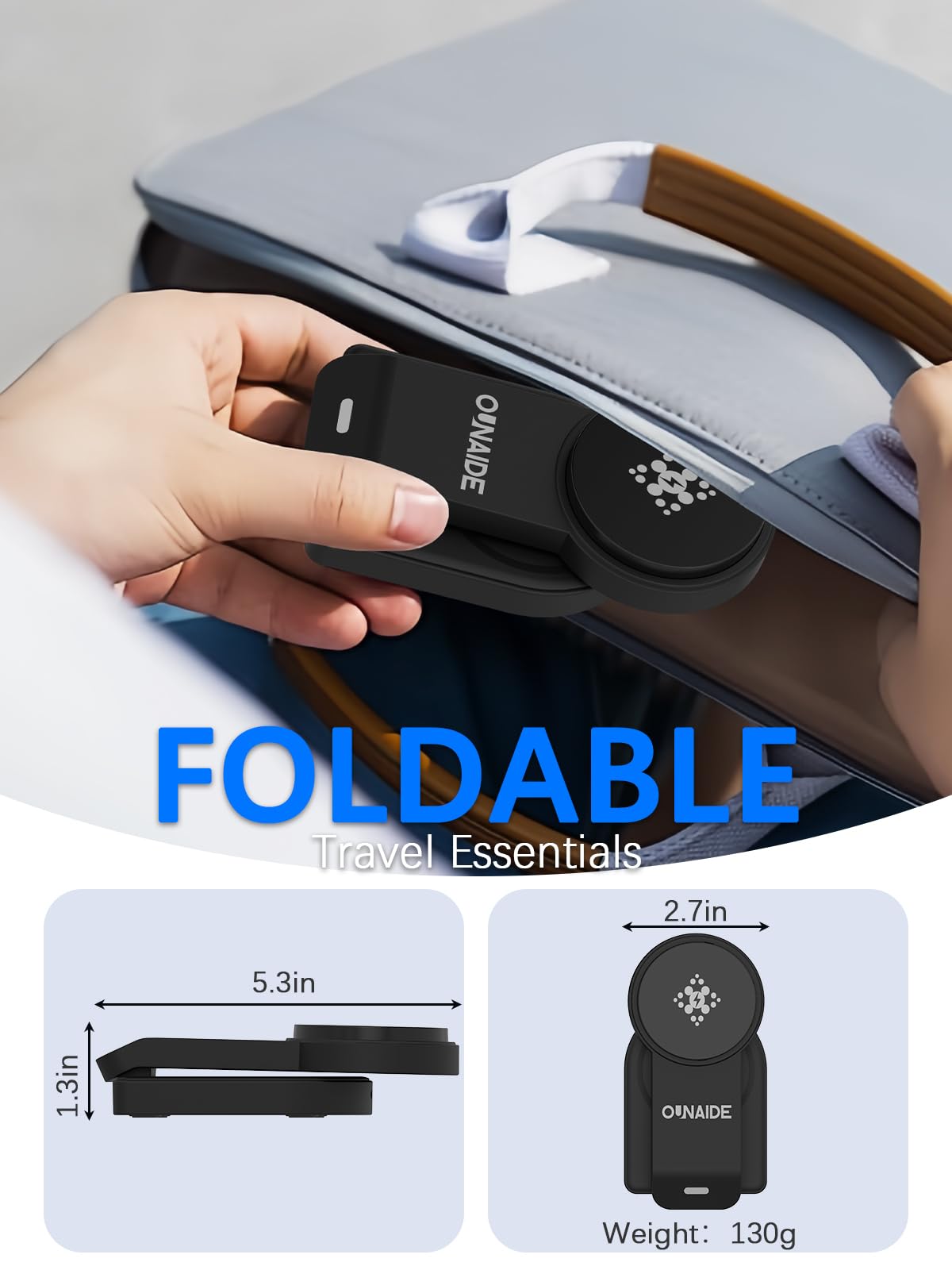 2025 Magnetic 3 in 1 Wireless Charger, Mag-Safe Charger Stand Wireless Charging Station for Apple iPhone 16/15/14/13/12 Series, for Apple Watch and Airpods, 18W Foldable Fast Charging Dock - Black