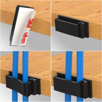 Cable Clips with Strong Self-Adhesive, XIAOXI Multipurpose Wire Clamps for Cable Management and Cable Runs, TV PC Wire Holder Sticky Tidy - (20pcs)