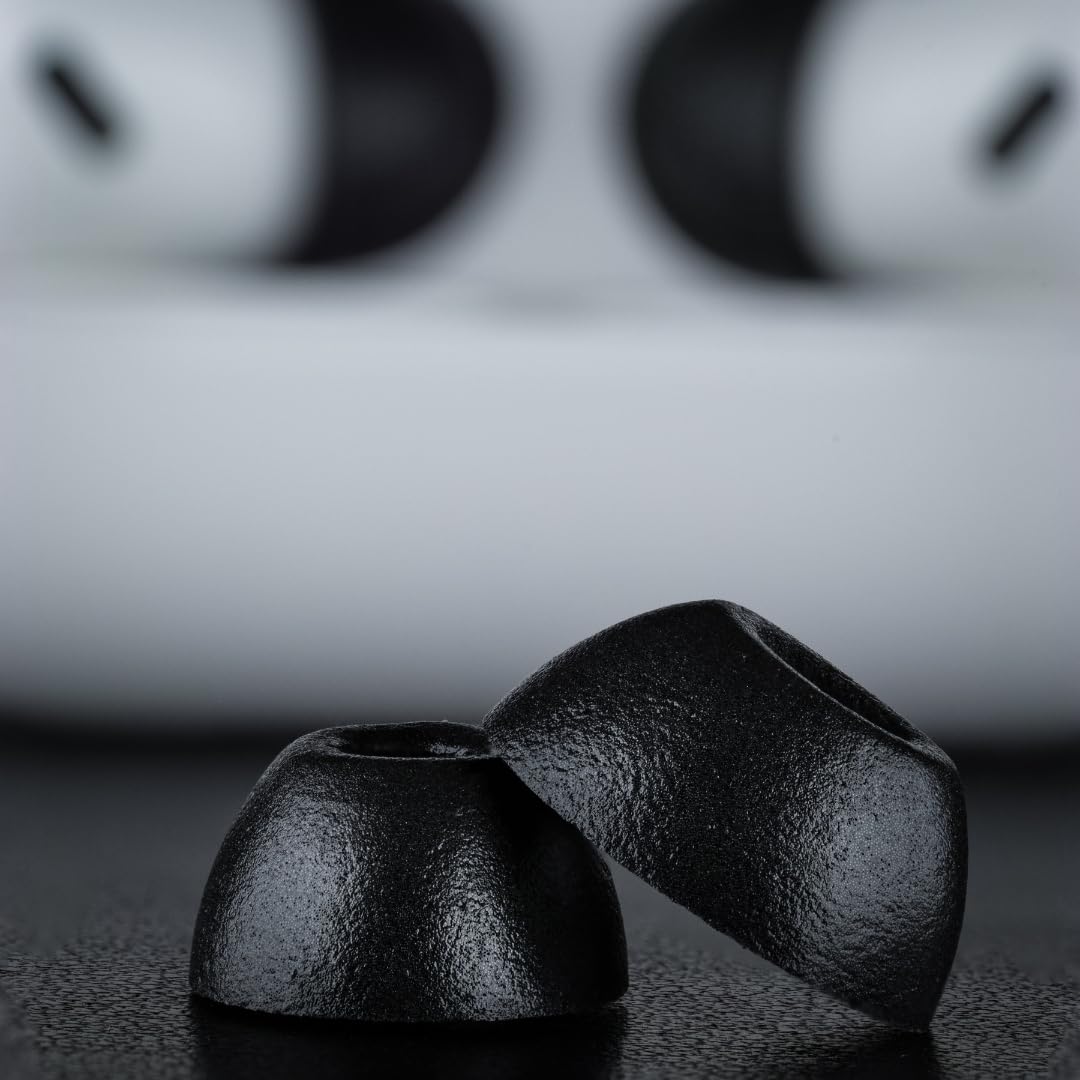 Comply TrueGrip MAX | Premium Memory Foam Replacement Earbud Tips for Apple AirPods Pro 1 & 2 | Long Lasting Comfort, Extreme Durability, Secure Fit, Superior Noise Isolation| Black (Large) (3 Pairs)