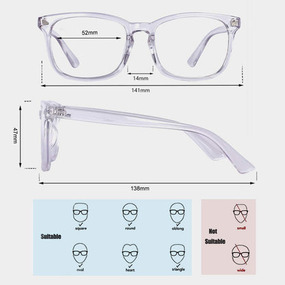 Maxjuli Blue Light Blocking Glasses,Computer Reading/Gaming/TV/Phones Glasses for Women Men(Transparent)