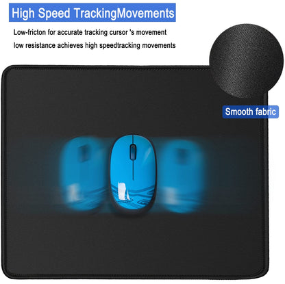 Mouse Pad, Large Gaming Mouse Pad with Double Stitched Edges, 14.9 x 11.7 inches Premium-Textured & Waterproof Mousepad, Nonslip Natural Rubber Base Mouse pad for Laptop,Computer, Office, Black