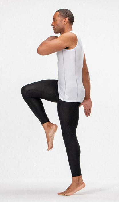 DEVOPS 3 Pack Men's Athletic Compression Shirts Sleeveless (Small, White/White/White)