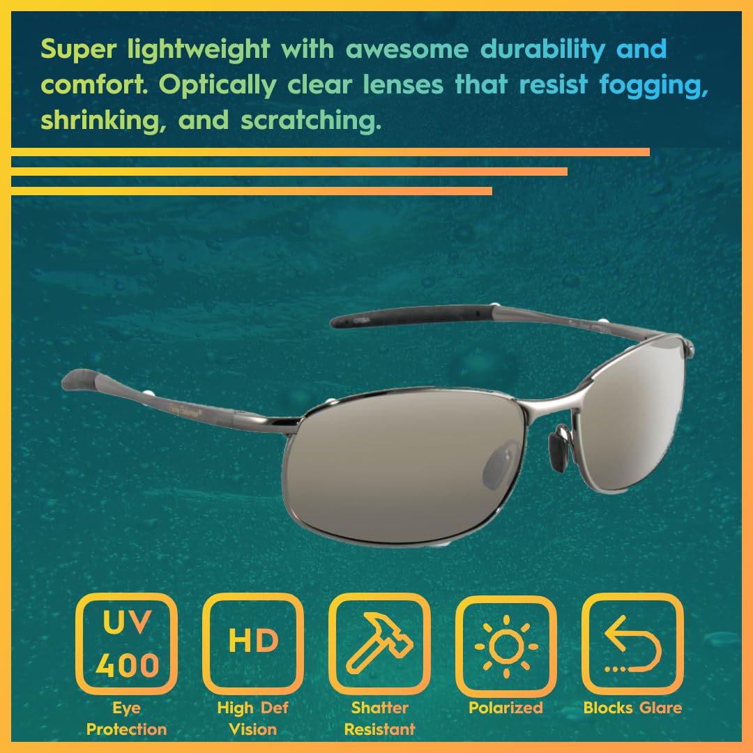 Flying Fisherman San Jose Polarized Sunglasses with AcuTint UV Blocker for Fishing and Outdoor Sports, Gunmetal Frames/Smoke Lenses