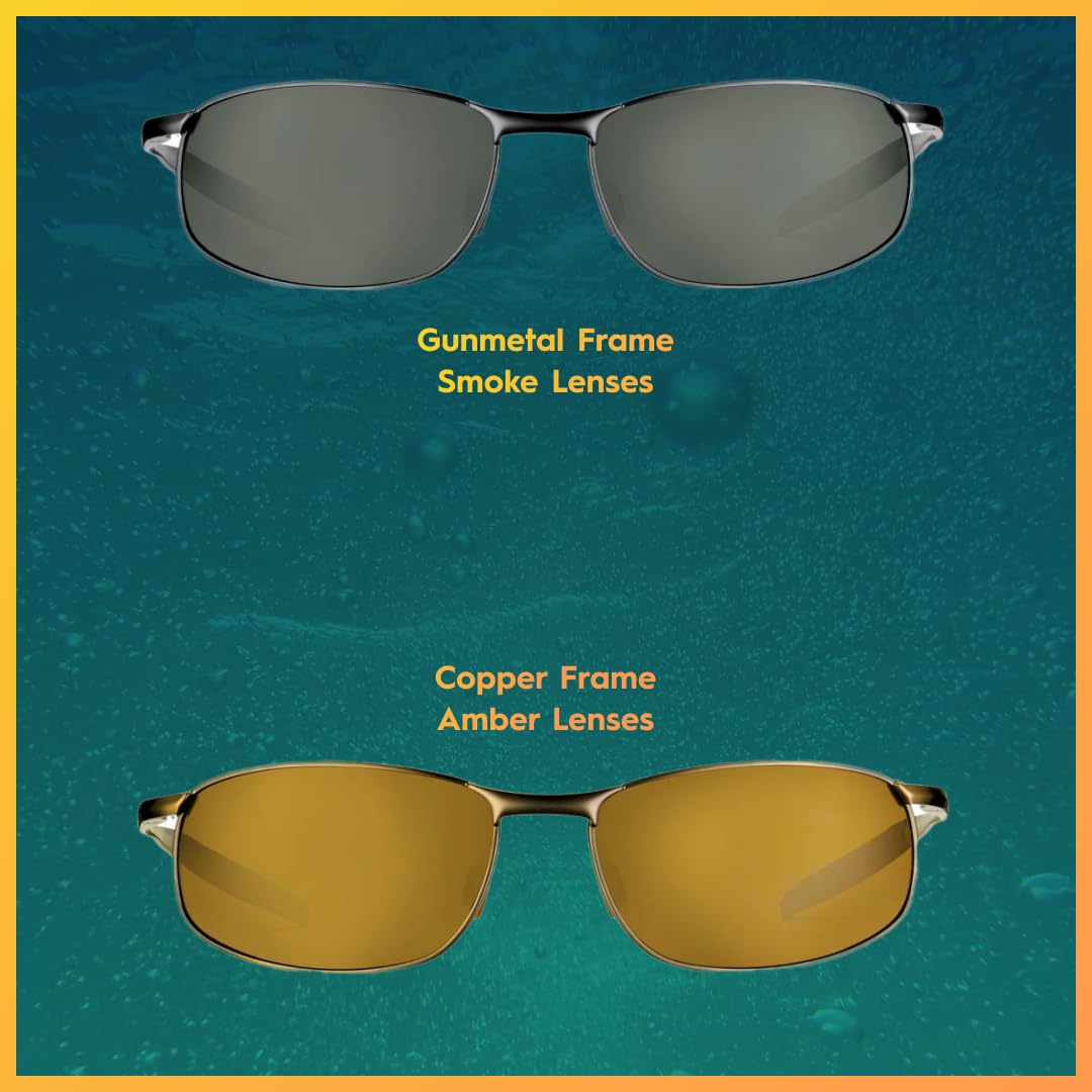 Flying Fisherman San Jose Polarized Sunglasses with AcuTint UV Blocker for Fishing and Outdoor Sports, Gunmetal Frames/Smoke Lenses