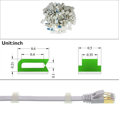 Coopache Ethernet Cable Clips Adhesive, Wire Clips Holder, Self Adhesive Wire Clips Management for Home and Office (100 Pieces) (White)