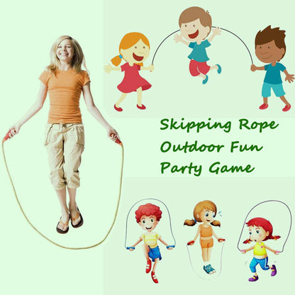 Cotton Jump Rope for Kids - Wooden Handle - Adjustable Cotton Braided Fitness Skipping Rope - Outdoor Fun Activity, Great Party Favor, Exercise Activity, Pack of 2 (Blue+Green)