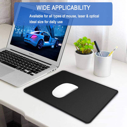 Mouse Pad, Large Gaming Mouse Pad with Double Stitched Edges, 14.9 x 11.7 inches Premium-Textured & Waterproof Mousepad, Nonslip Natural Rubber Base Mouse pad for Laptop,Computer, Office, Black