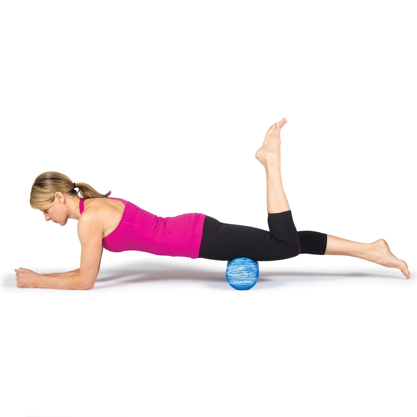 OPTP PRO-Roller Soft Density Foam Roller – Low Density Soft Foam Roller for Physical Therapy, Pilates, Yoga Foam Roll Exercises, and Muscle Recovery - Blue 18" x 6"