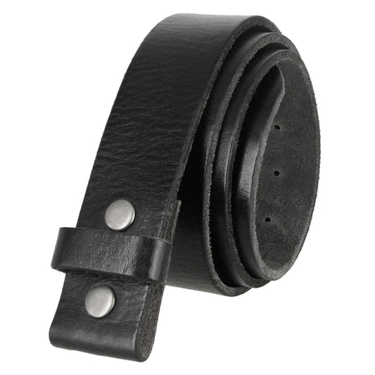 100% One-Piece Full Grain Leather Belt Strap with No Slot Hole 1-1/2"(38mm) Wide (Black, 34)
