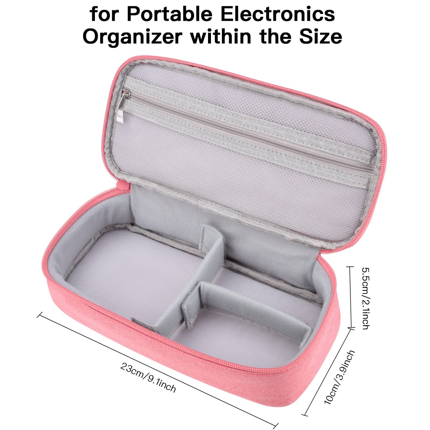 Yundoor Cord Organizer Travel Case, Electronics Organizer Pouch Bag for Cable & Charger, Power bank, Phone, Tech Accessories (Pink)