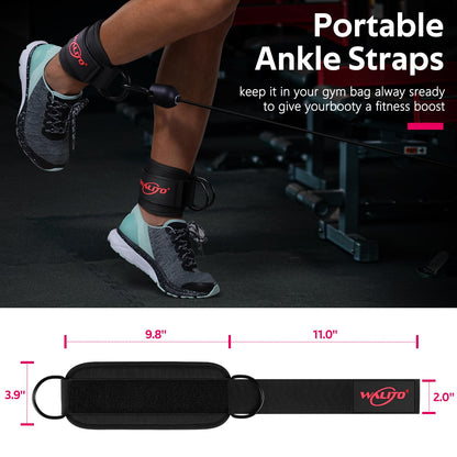 WALITO Ankle Straps for Cable Machines Women - Glute Ankle Cuff Kickback Strap, Gym Cable Machine Accessories for Glute Leg Extensions, Hip Abductors & Lower Body Exercises Equipment
