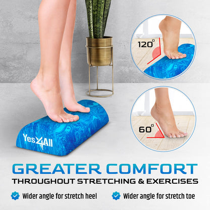 Yes4All EVA Firm Foam Roller for Physical Therapy Half Yoga Back Roller for Muscle Massage, Back Pain Relief - 12 in - Blue