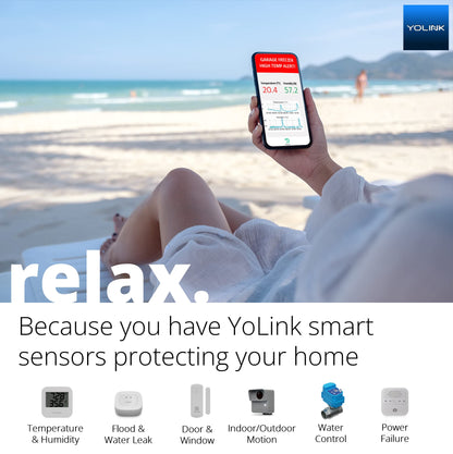 YOLINK LoRa Smart Outdoor Contact Sensor, Gate & Shed Door Sensor, Universal Contact-Closure Sensor, Email/SMS/Push Alerts, 1/4 Mile Range, Alexa, IFTTT, Home Assistant (Hub Required)
